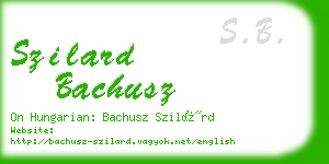 szilard bachusz business card